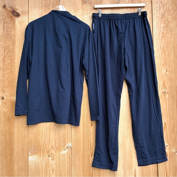 Van Laack For Lufthansa Mens Navy Blue Pajamas Sz Large - Picture 6 of 6
